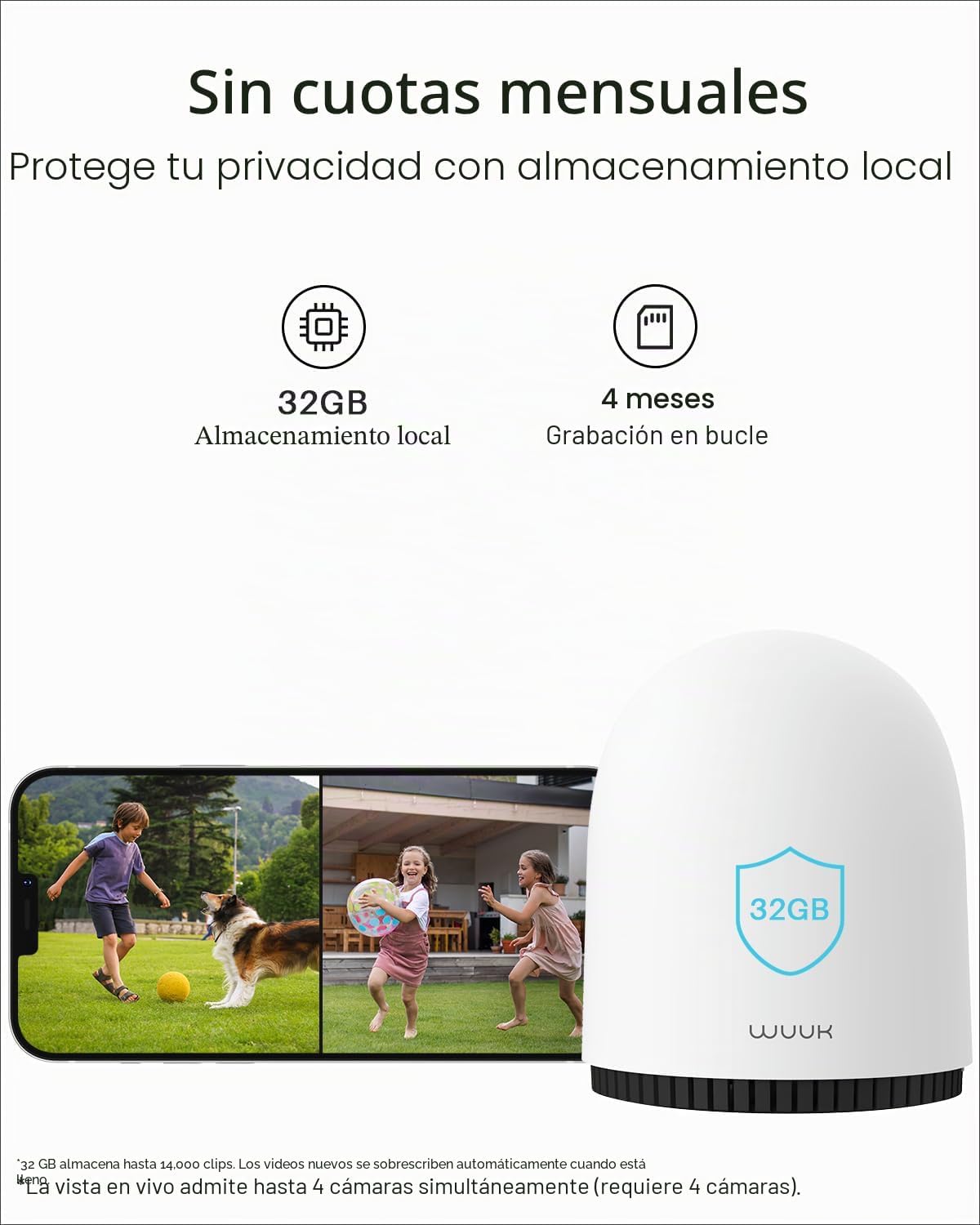 WUUK Cámaras de seguridad inalámbricas al aire libre 2K, sistema de...
