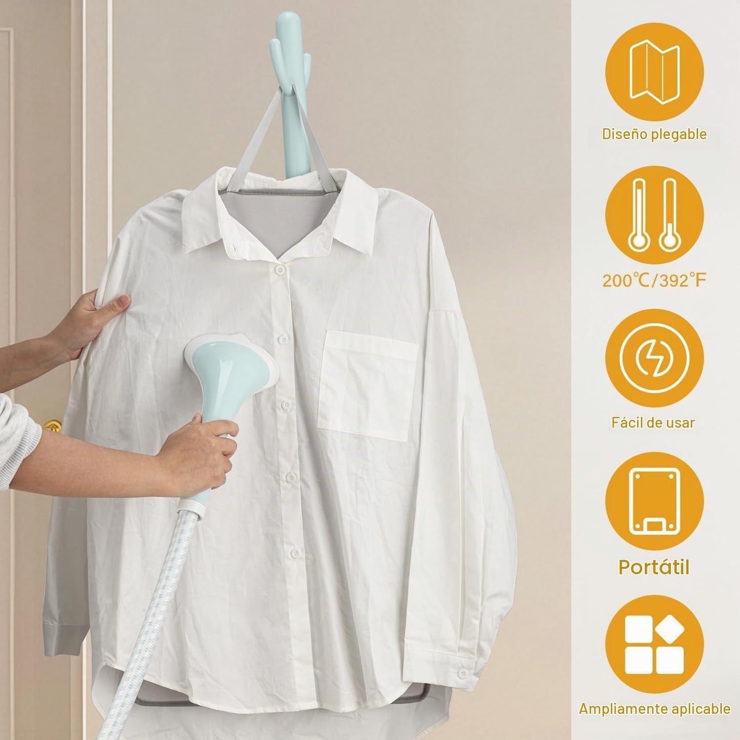 BINIMBER Tabla de vapor para ropa con guantes de planchado de vapor...