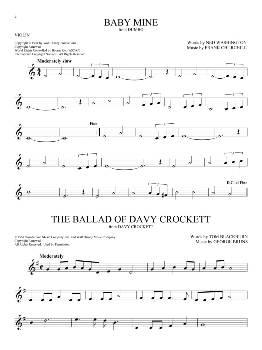 101 canciones de Disney para violín | Partituras y cancioneros fáci...