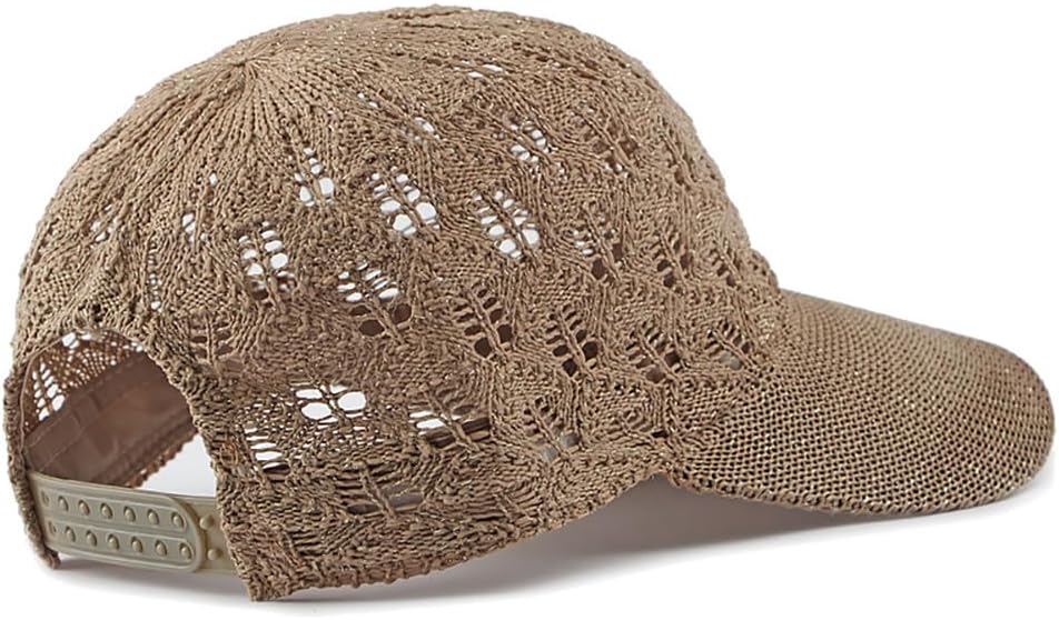 FASHIXD Gorra de béisbol de malla tejida para mujer, gorra de camio...