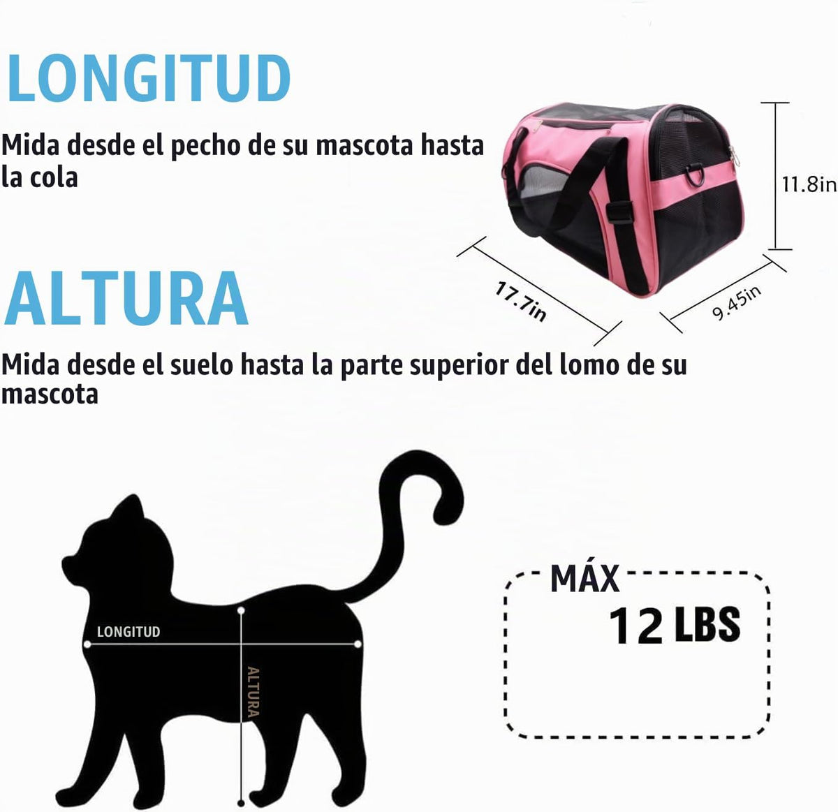 ZaneSun Transportador para gatos, transportador de viaje para masco...