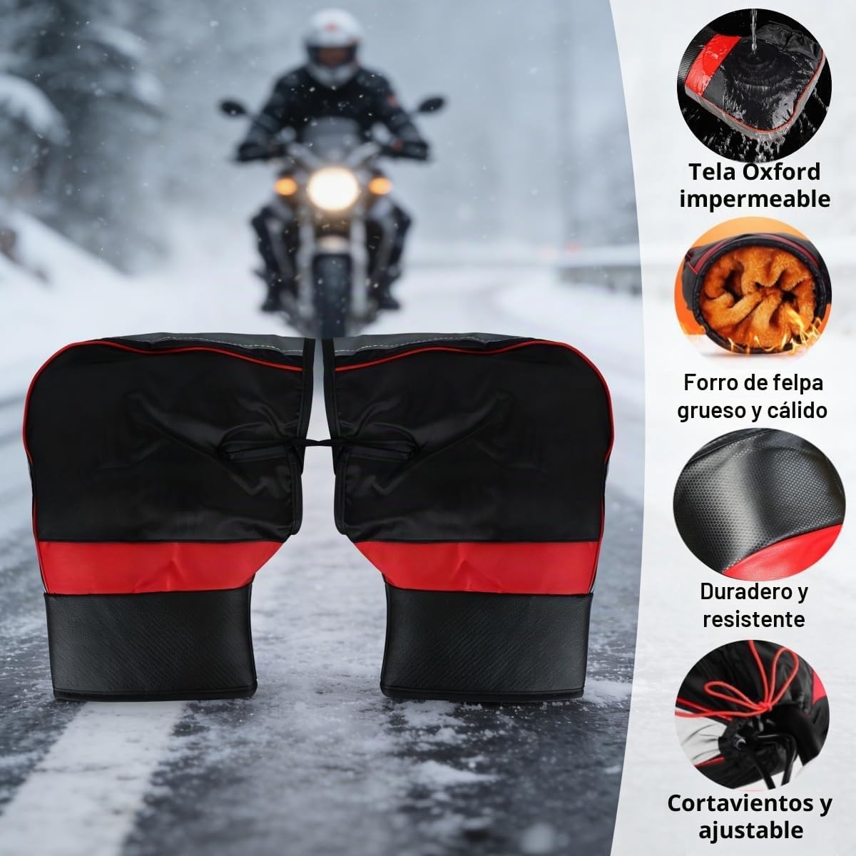 HKSICHENGKEJI Guantes de manillar de felpa para motocicleta, guante...