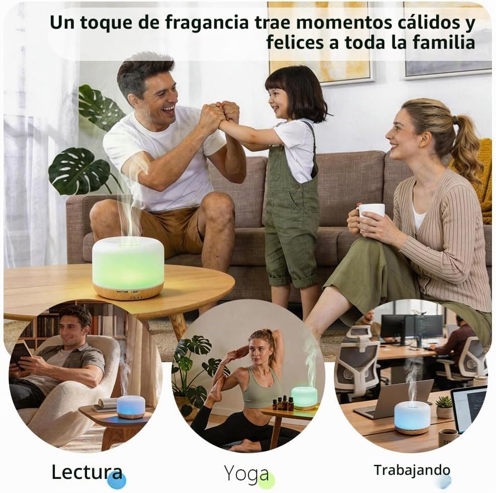 Difusor de aceite esencial,Humidificador ultrasónico con niebla frí...