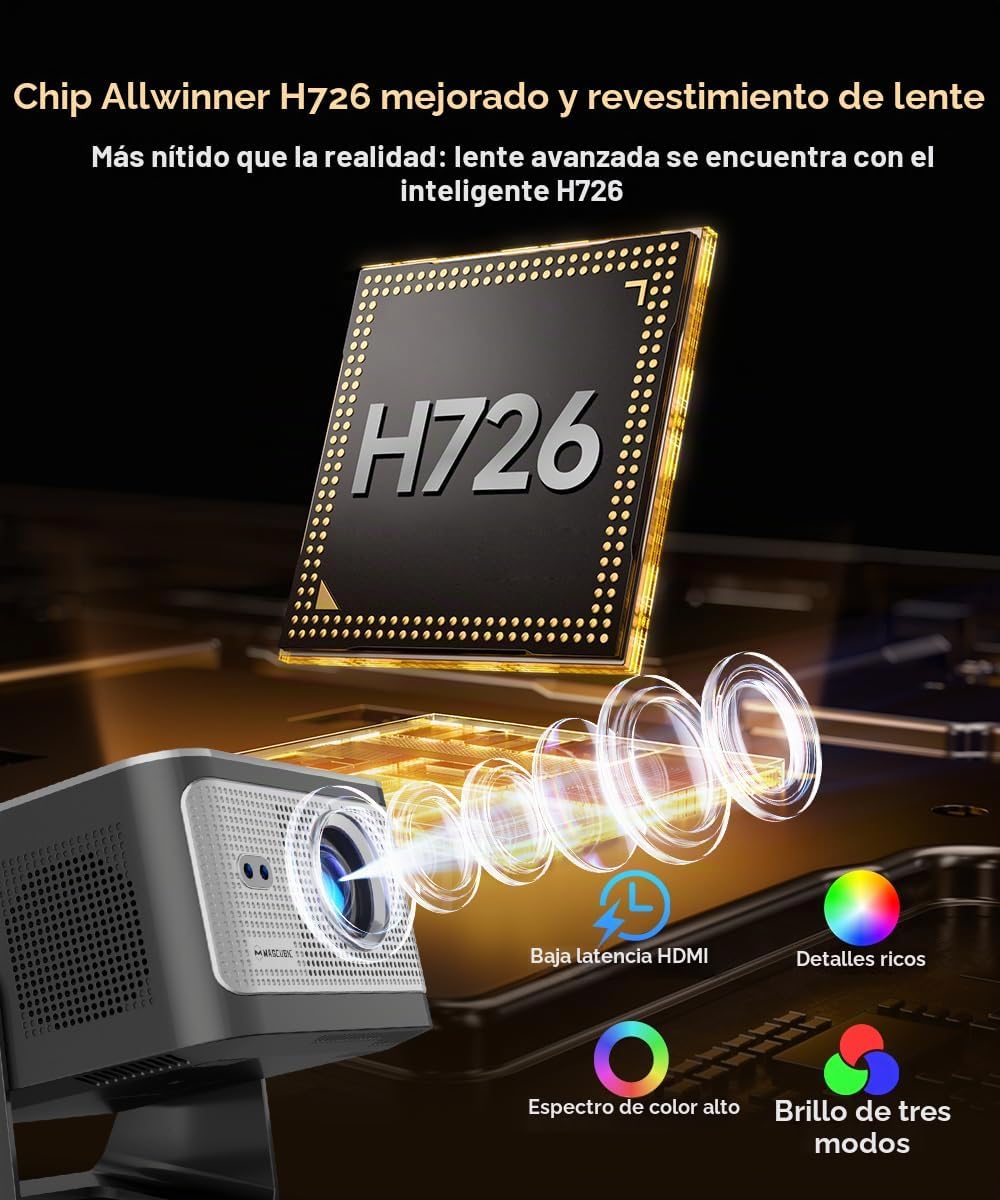Magcubic Proyector inteligente con WiFi 6 y Bluetooth 5.4, proyecto...