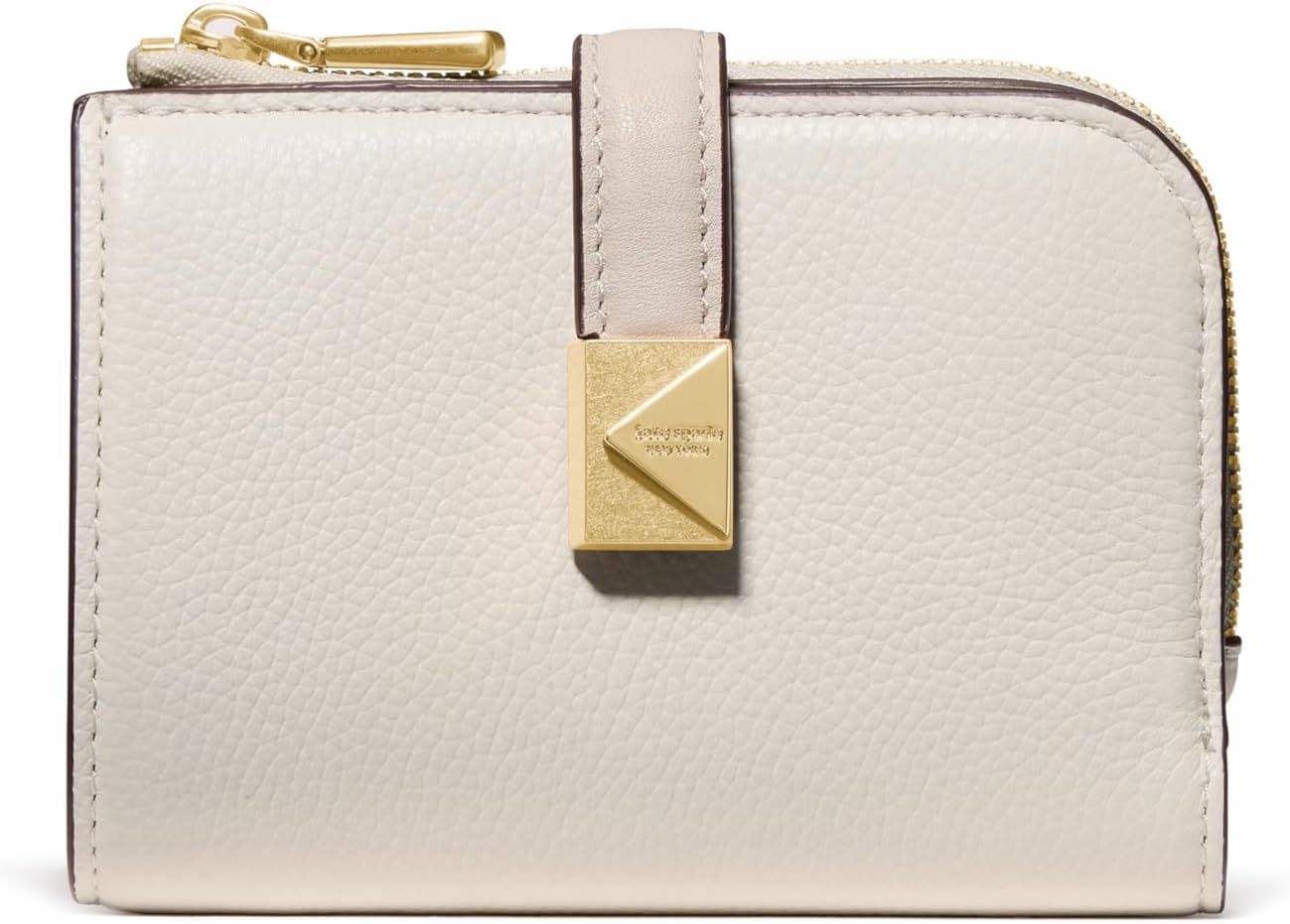kate spade new york Cartera pequeña compacta de cuero con guijarros...