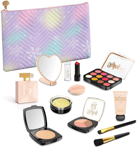 Kit de maquillaje de juguete para niñas, juego de cosméticos de 12...