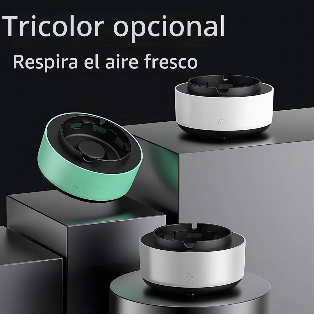 Yinhamnl Cenicero sin humo, purificador de aire 2 en 1, ceniceros m...