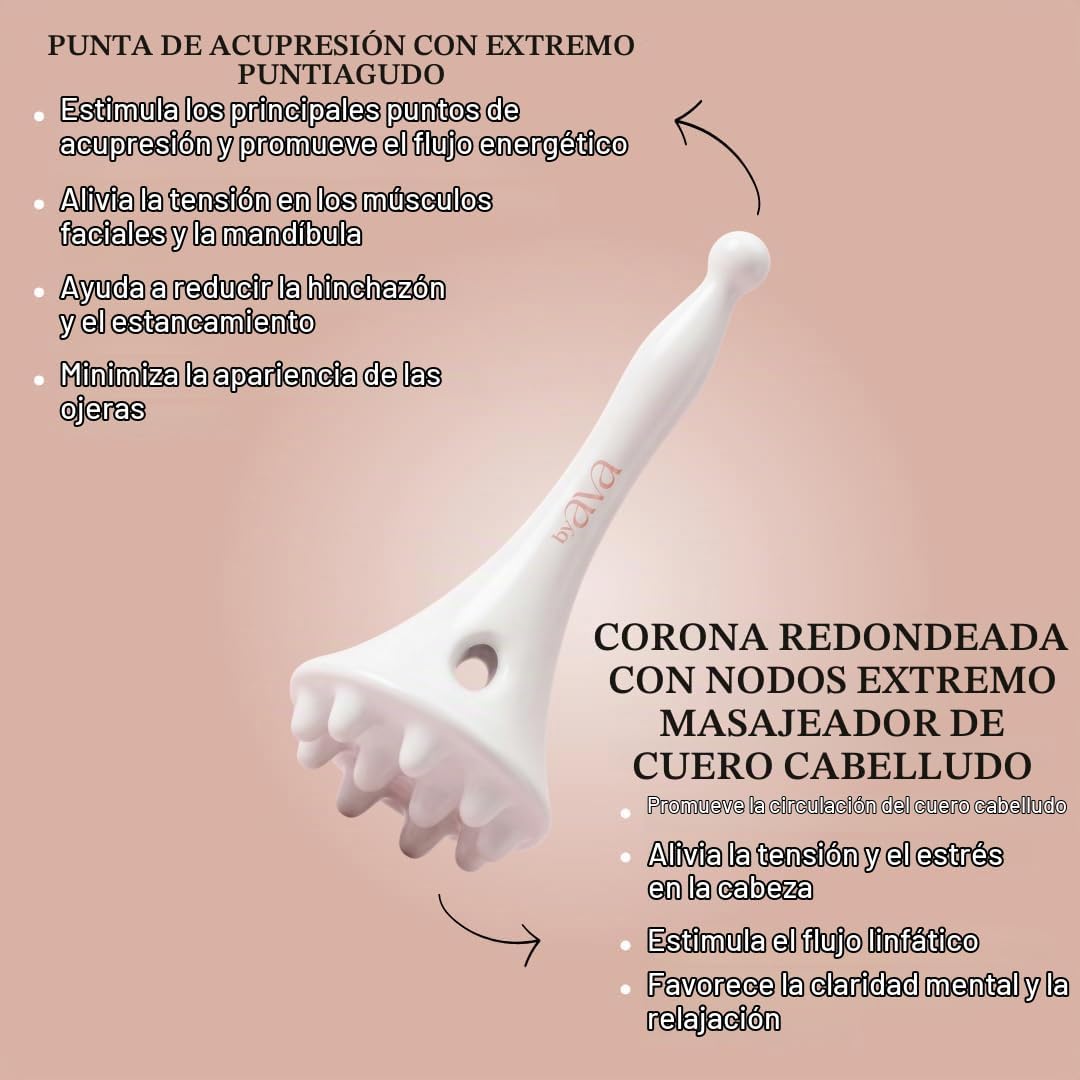 byAVA Masajeador facial y cuero cabelludo Gua Sha, herramienta de c...
