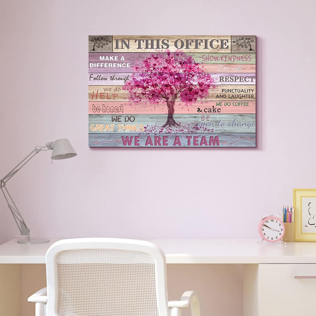Arte de pared inspiradora rosa para oficina, mujeres, citas motivac...