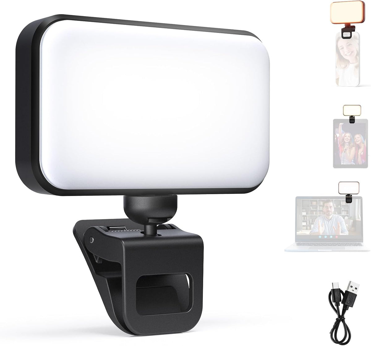 NEEWER Luz LED para selfie de nivel de entrada, 54 LED con clip de...