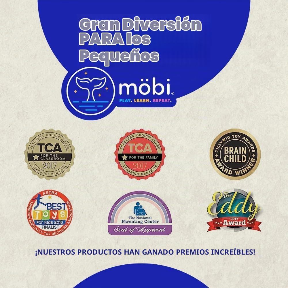 Mobi Games Okee Baby - Pelota sensorial para bebés, gira, jala, emp...