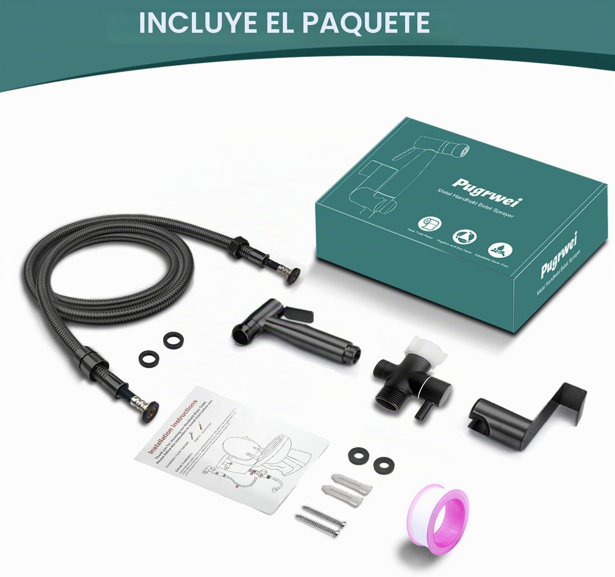 Pulverizador de bidé de mano para inodoro, juego de rociador de bid...