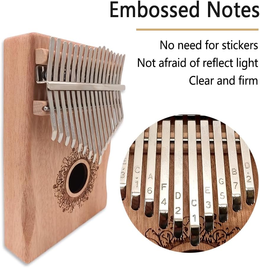 ModouString Kalimba - Piano de pulgar de 17 teclas, instrumentos mu...