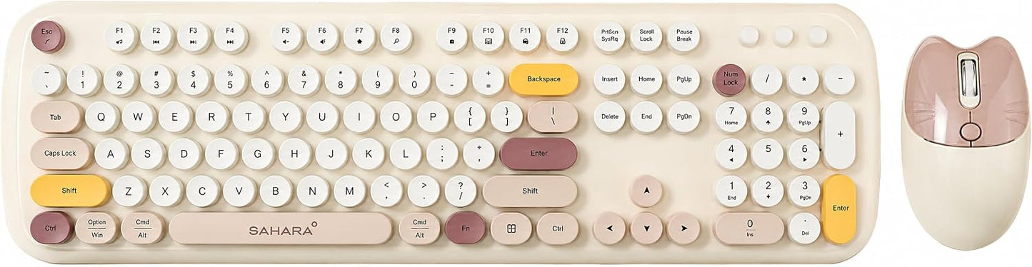 SaharaCase - Combo de teclado y mouse inalámbricos con clic silenci...