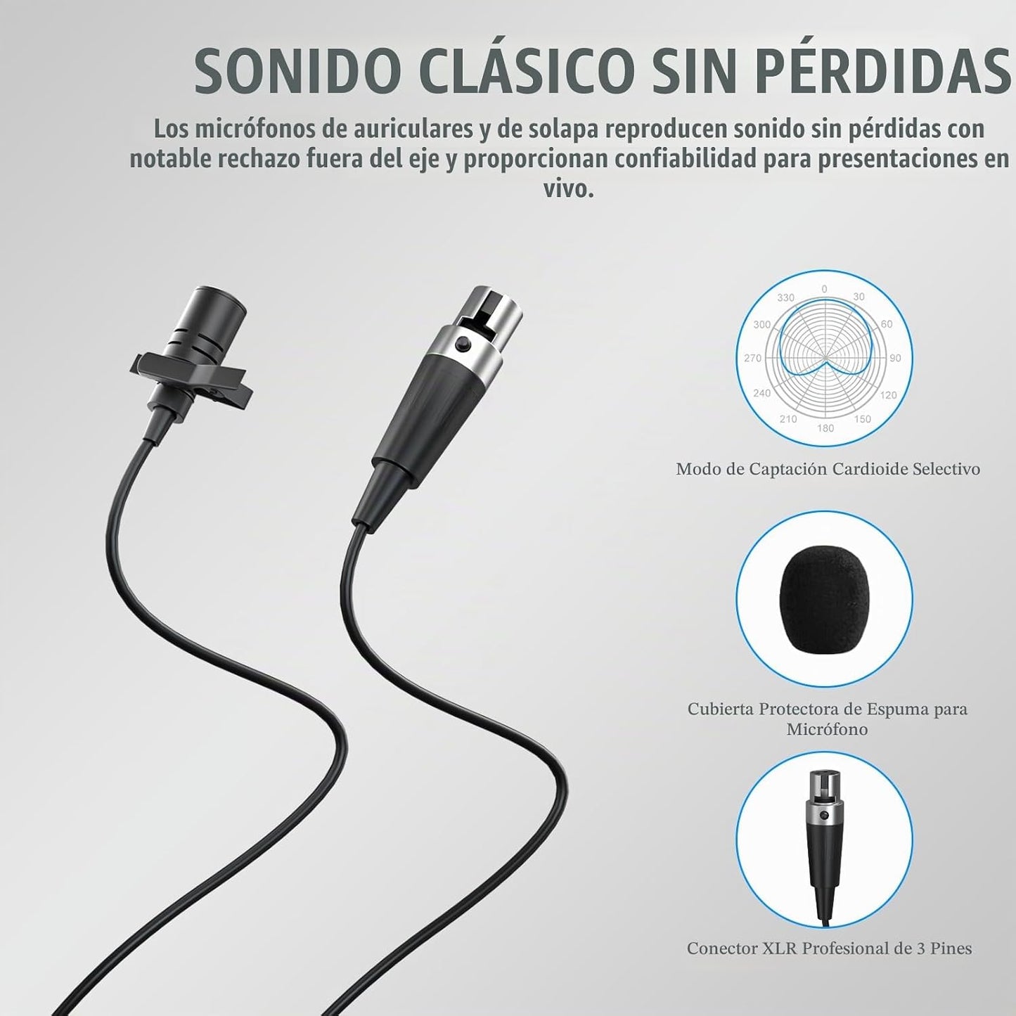 Phenyx Pro Sistema de micrófono inalámbrico UHF con frecuencias sin...