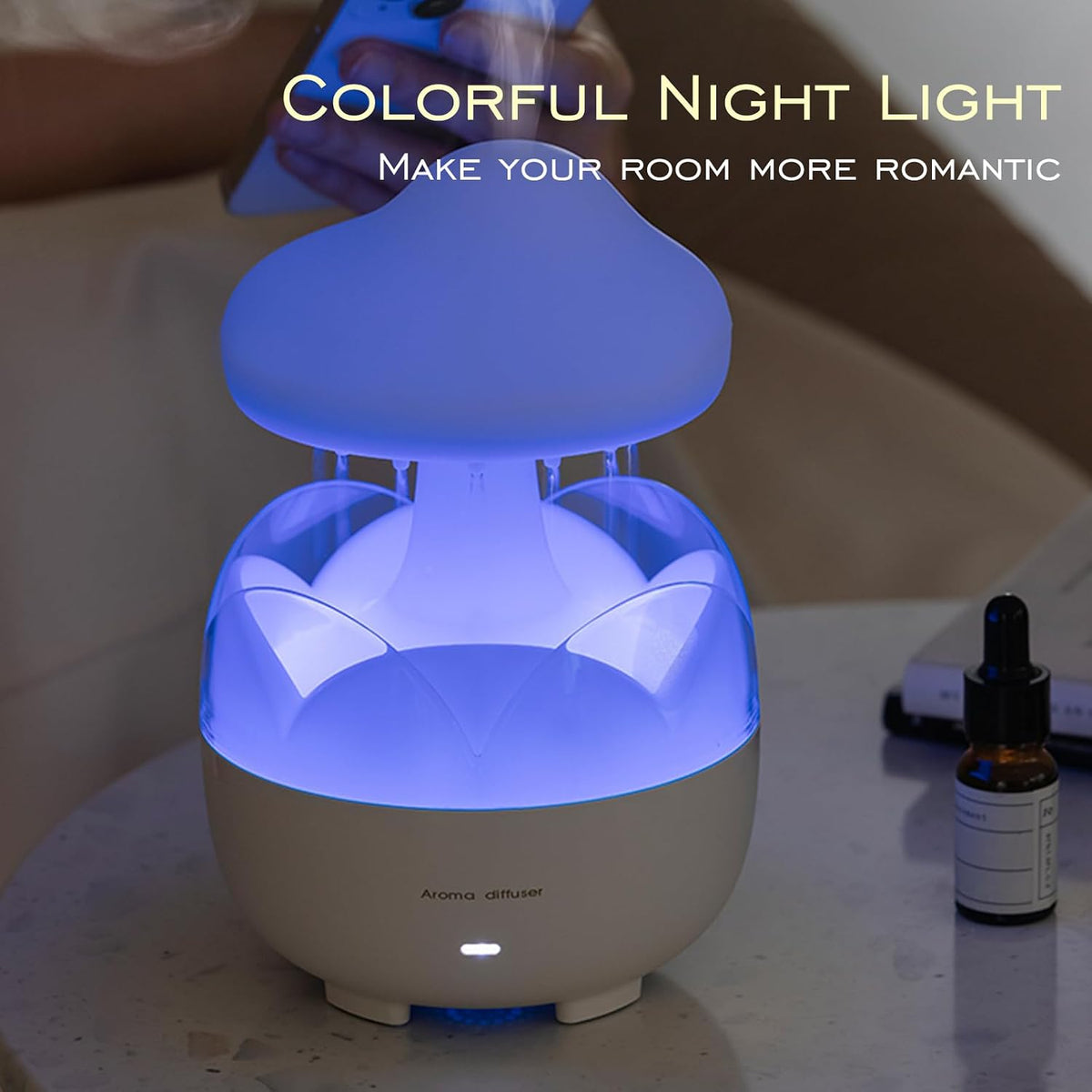 DEALFUN Humidificador portátil de gota de lluvia, difusor de aceite...