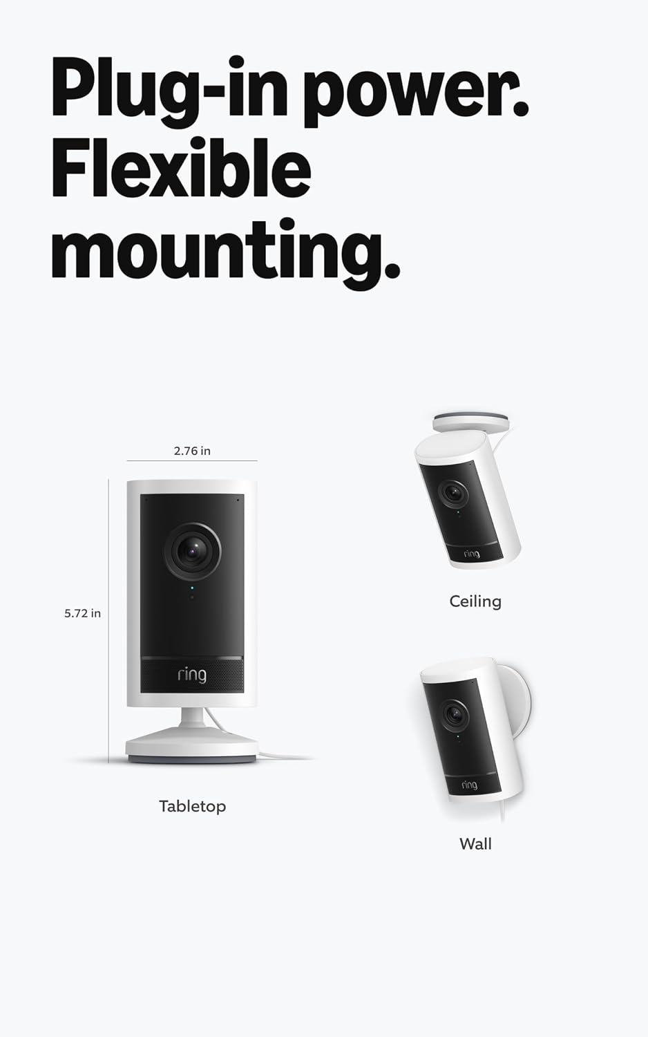 Cámara para exteriores 4K Ring Pro con enchufe (último modelo): vid...
