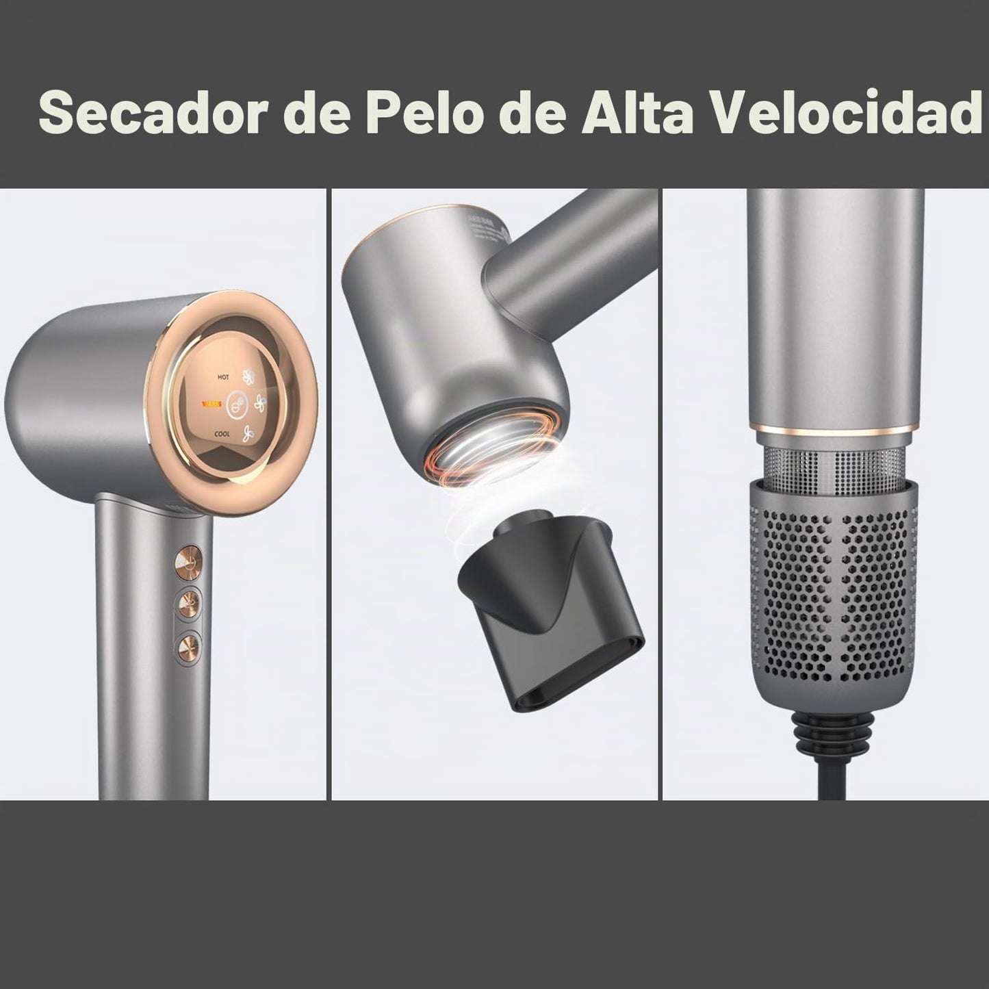 Secador de pelo \u2013 110000 RPM de alta velocidad sin escobillas...