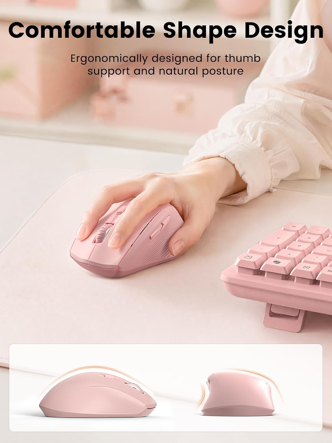 SABLUTE MA61 Wave Keys Combo Teclado inalámbrico ergonómico y ratón...