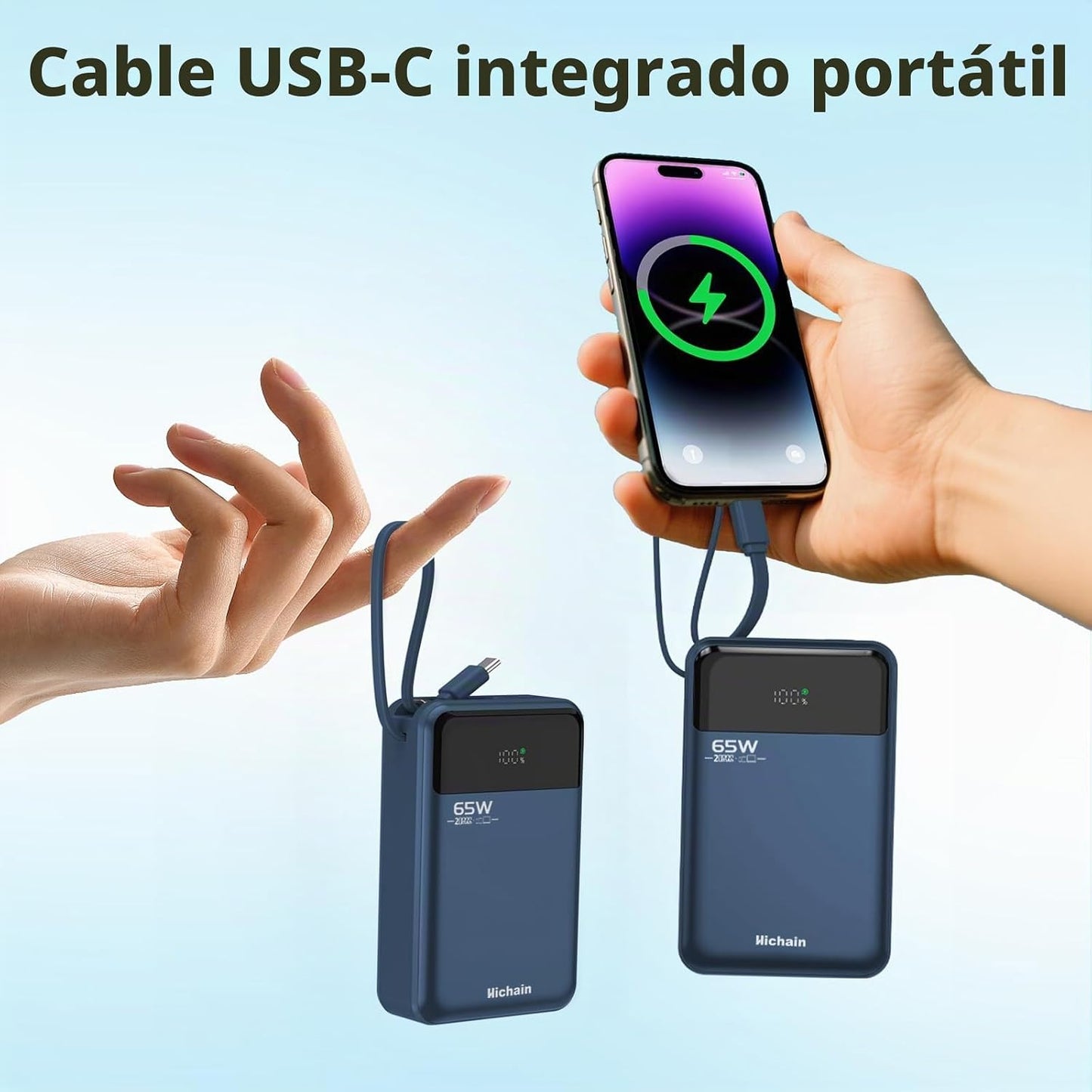 Hichain Laptop Power Bank 65W Cargador Portátil 20000mAh Azul | Car...
