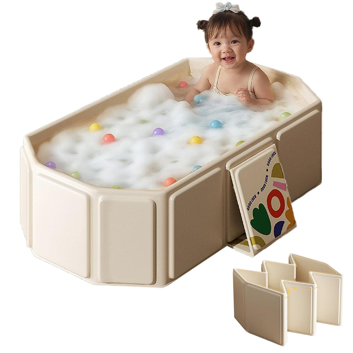 Bañera para niños pequeños para ducha, bañera portátil para bebés,...