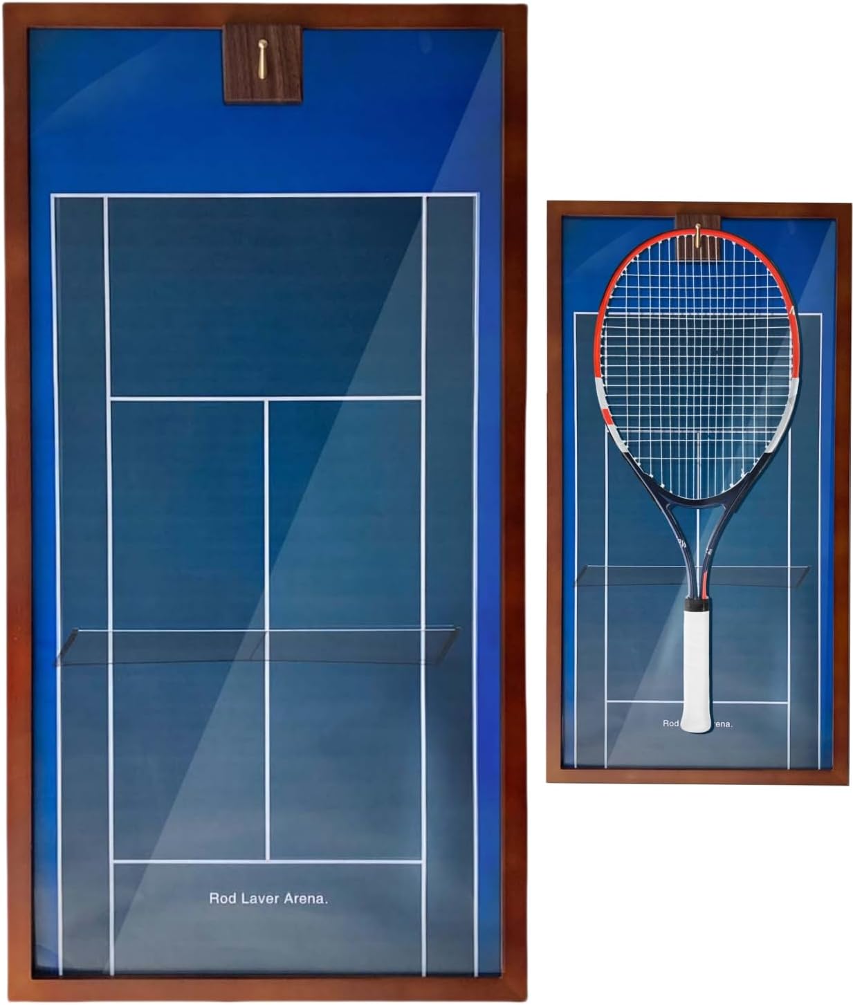 KRINGSIA Marco de exhibición de raqueta de tenis de madera con fond...
