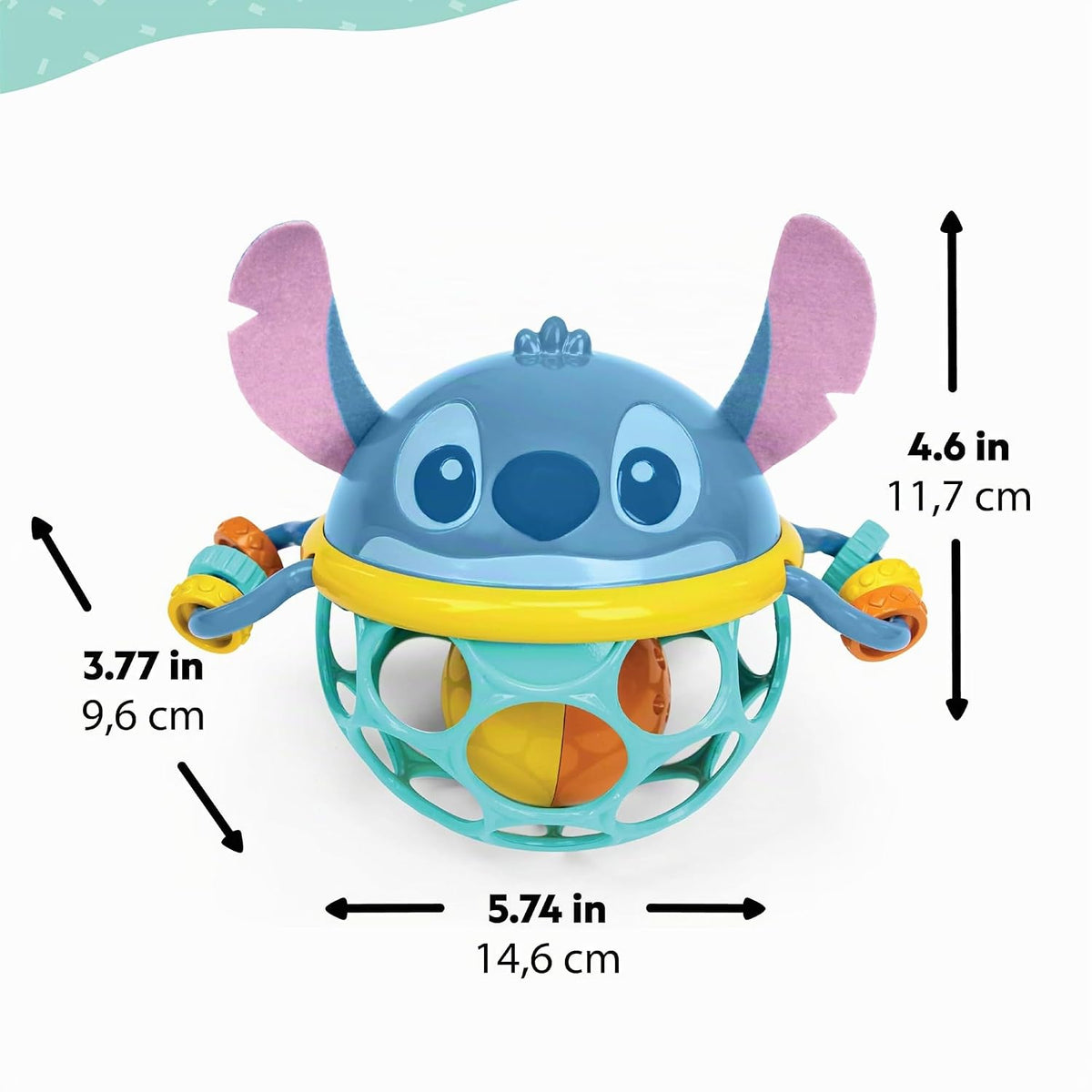 Sonaja de Disney Baby Stitch Oball de Bright Starts, juguete fácil...