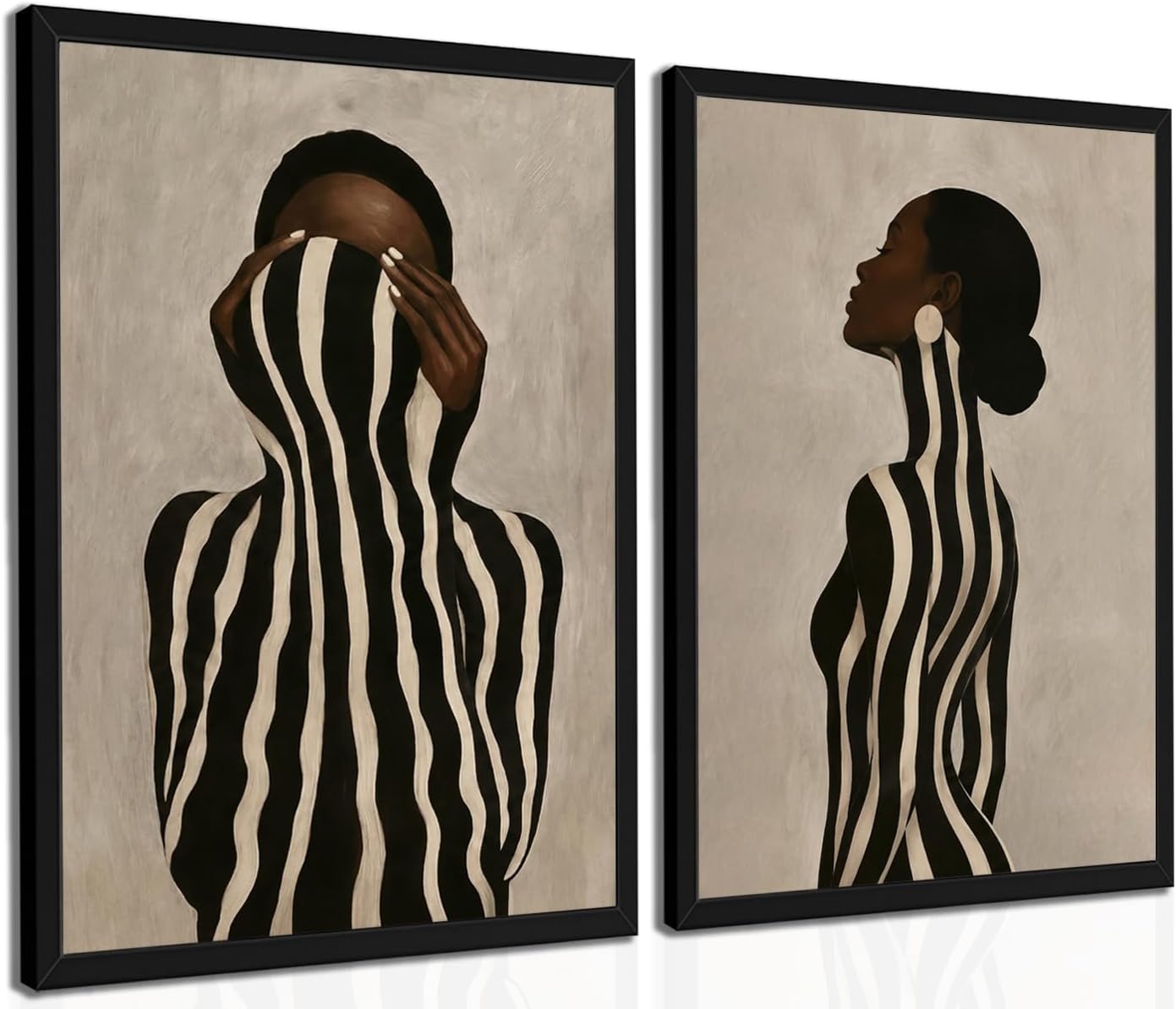 Arte de pared de mujer negra, lienzo afroamericano, decoración de p...