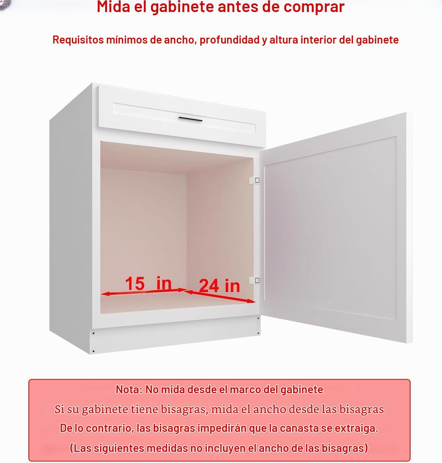 Organizador de gabinete extraíble de madera, 14 pulgadas de ancho x...