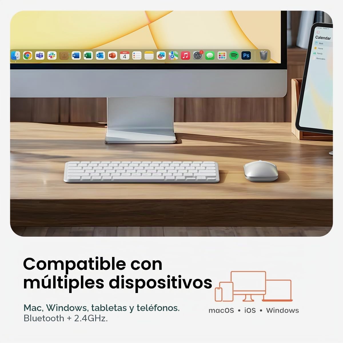 Satechi Combo de teclado y mouse inalámbricos, Slim CEX1 con empare...