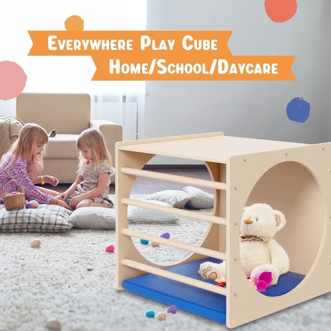 DOLEMODUO Rincón Acogedor de Cubo para Niños, Mueble de Juego Monte...