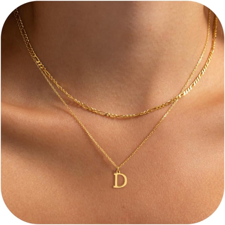 Collares con inicial GRCLD para mujer, collares delicados de oro y...