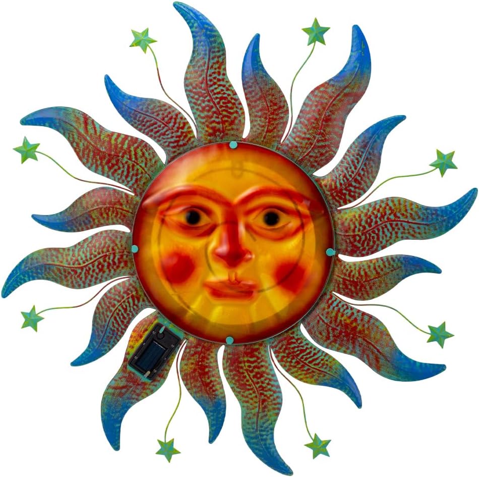 dreamskip Decoración de pared solar solar de metal de 30 pulgadas,...
