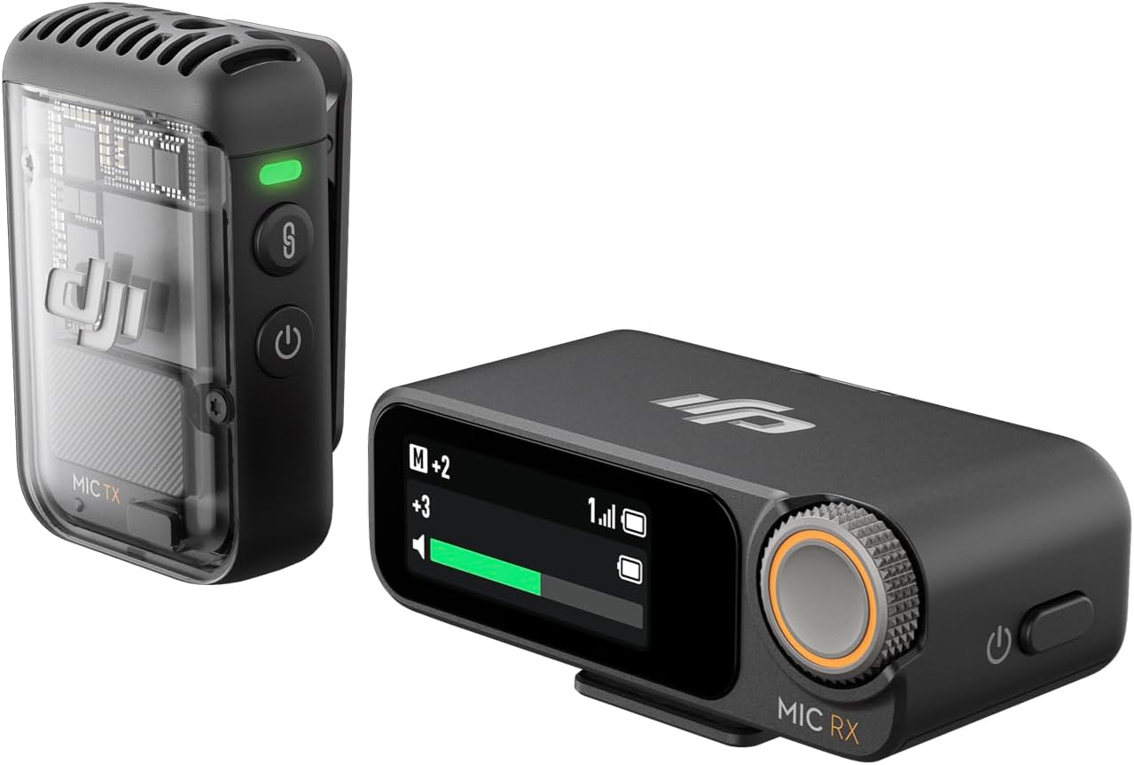 DJI Micrófono 2 (1 TX + 1 RX), micrófono inalámbrico con cancelació...