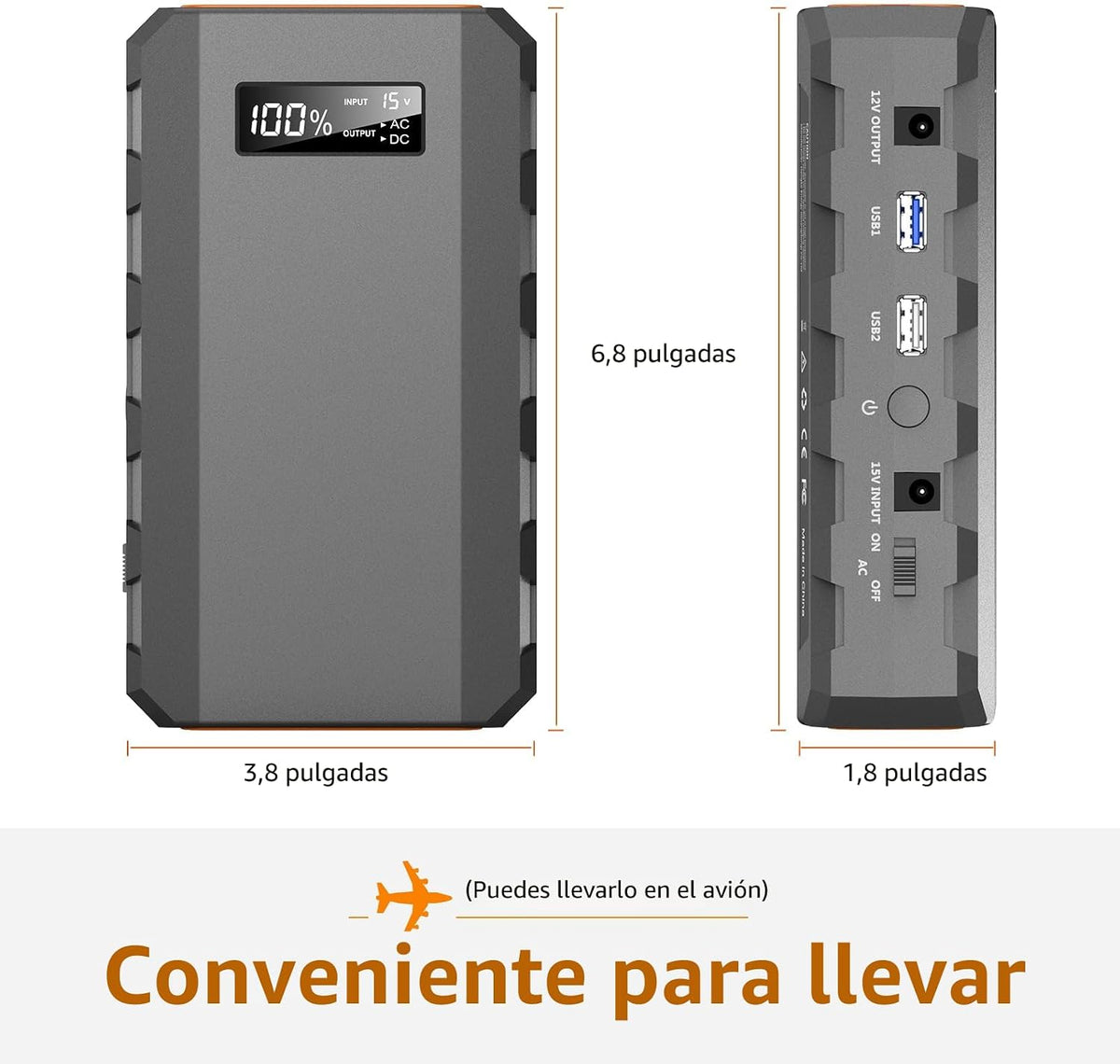 SinKeu Cargador portátil de teléfono portátil de 23,400 mAh\/86,58...