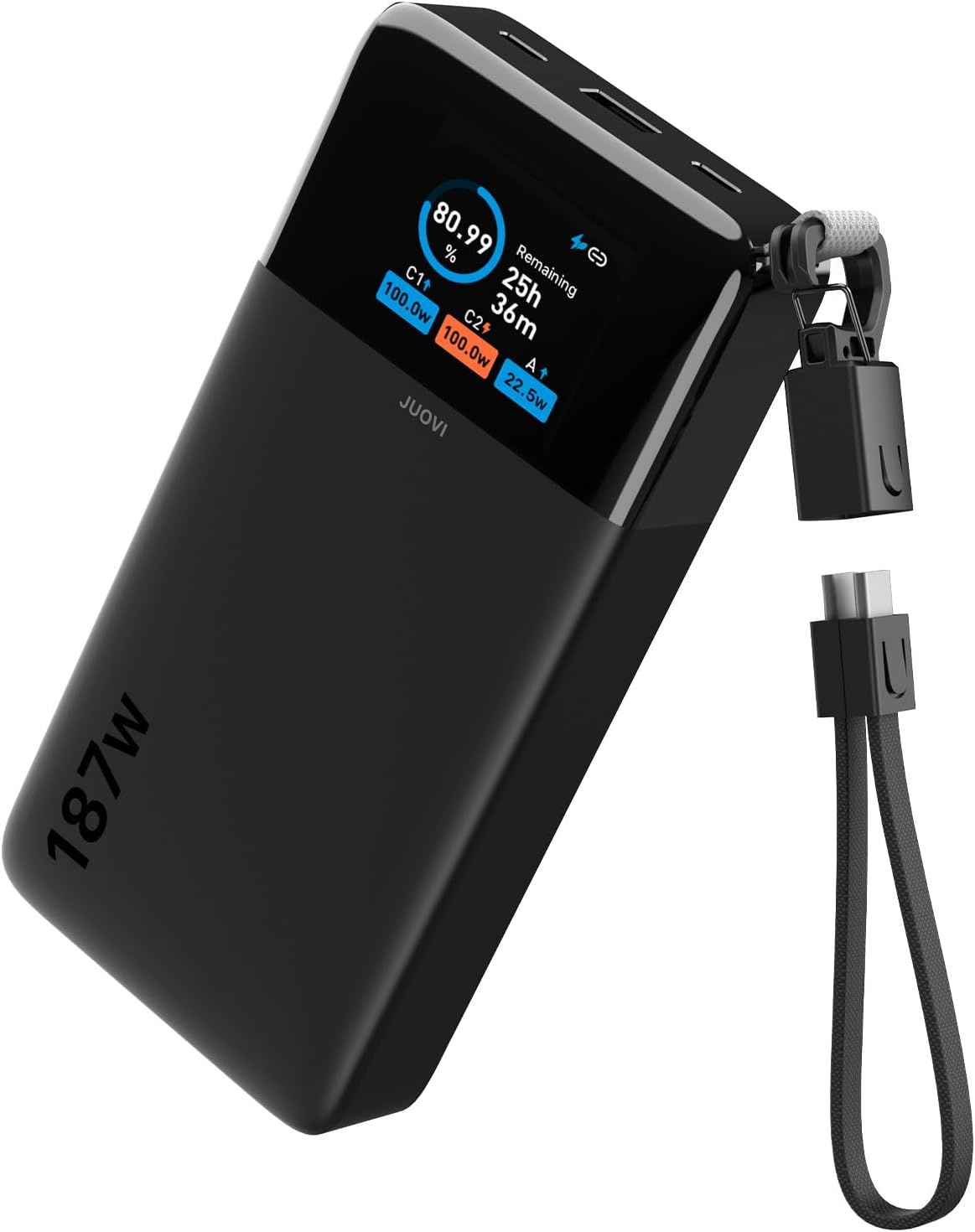 Cargador portátil JUOVI 187W para portátil Power Bank 25000mAh con...