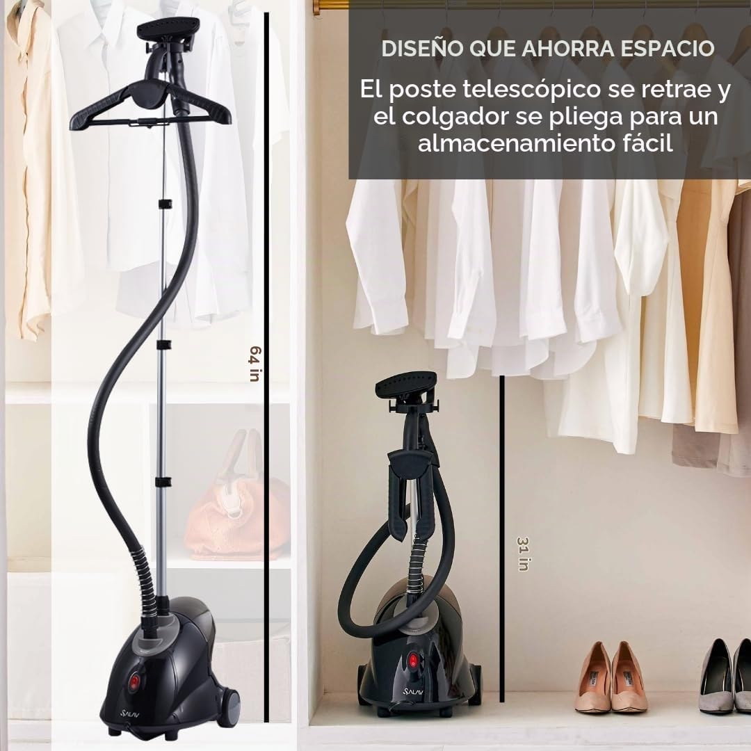 SALAV GS18-DJ Vaporizador de Ropa Vertical con Ruedas para Fácil Mo...