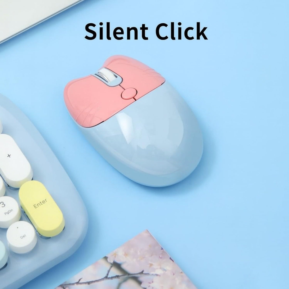 SaharaCase - Combo de teclado y mouse inalámbricos con clic silenci...