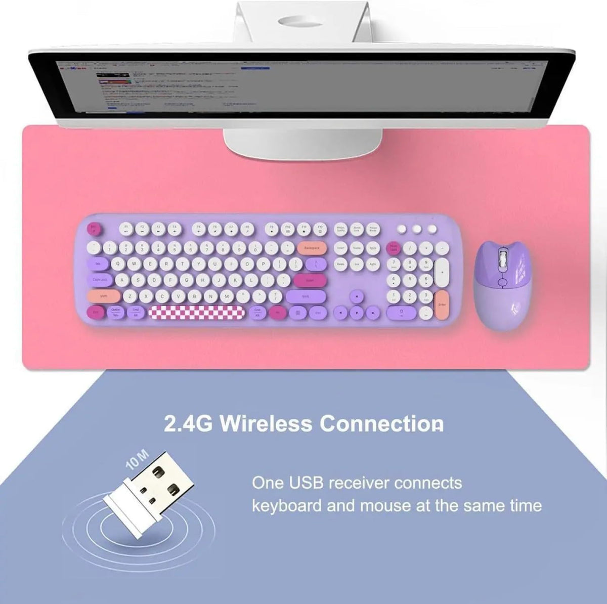 SaharaCase - Combo de teclado y mouse inalámbricos con clic silenci...