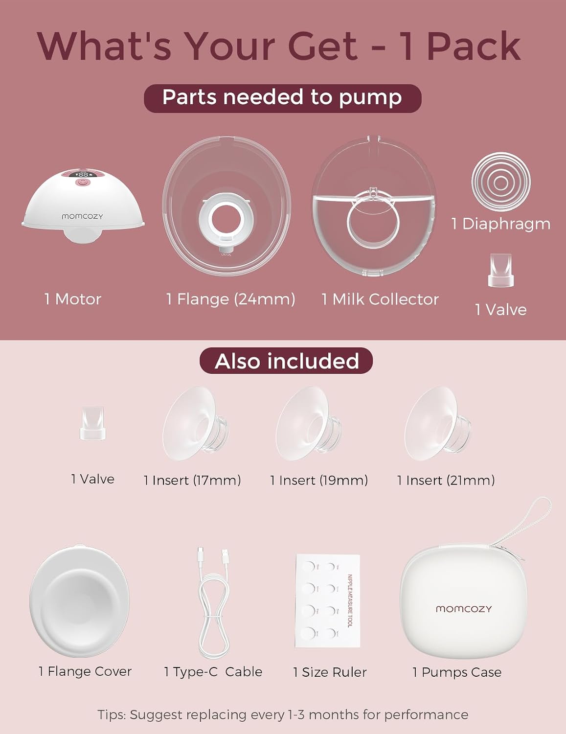 Momcozy Extractor de leche portátil controlado por aplicación intel...