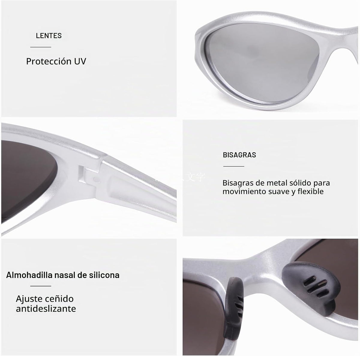 ADE WU Gafas de sol Y2K Rave de moda envolventes gafas de sol depor...