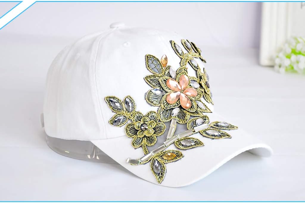 Gudessly Bling - Gorra de béisbol para mujer, diseño de flores, con...