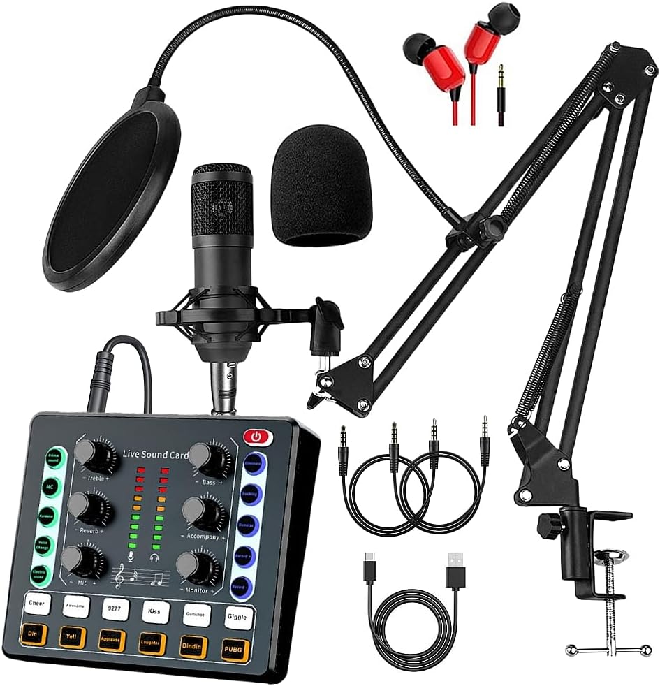Paquete de equipo de podcast, paquete de estudio de grabación BM-80...