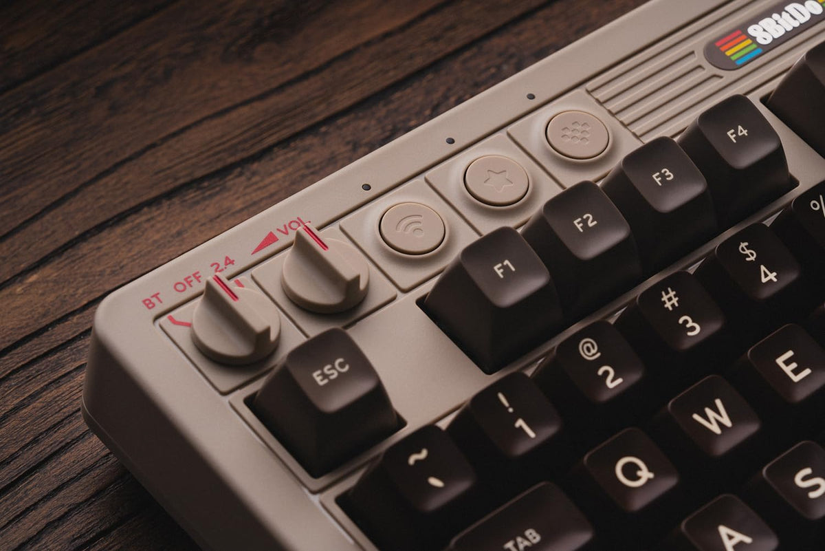 Teclado mecánico retro 8BitDo, teclado para juegos Bluetooth\/2.4G\...