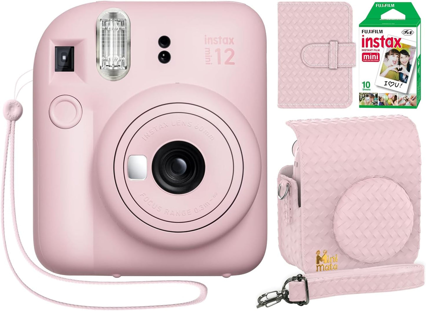 Fujifilm Cámara instantánea Instax Mini 12 color rosa flor + estuch...