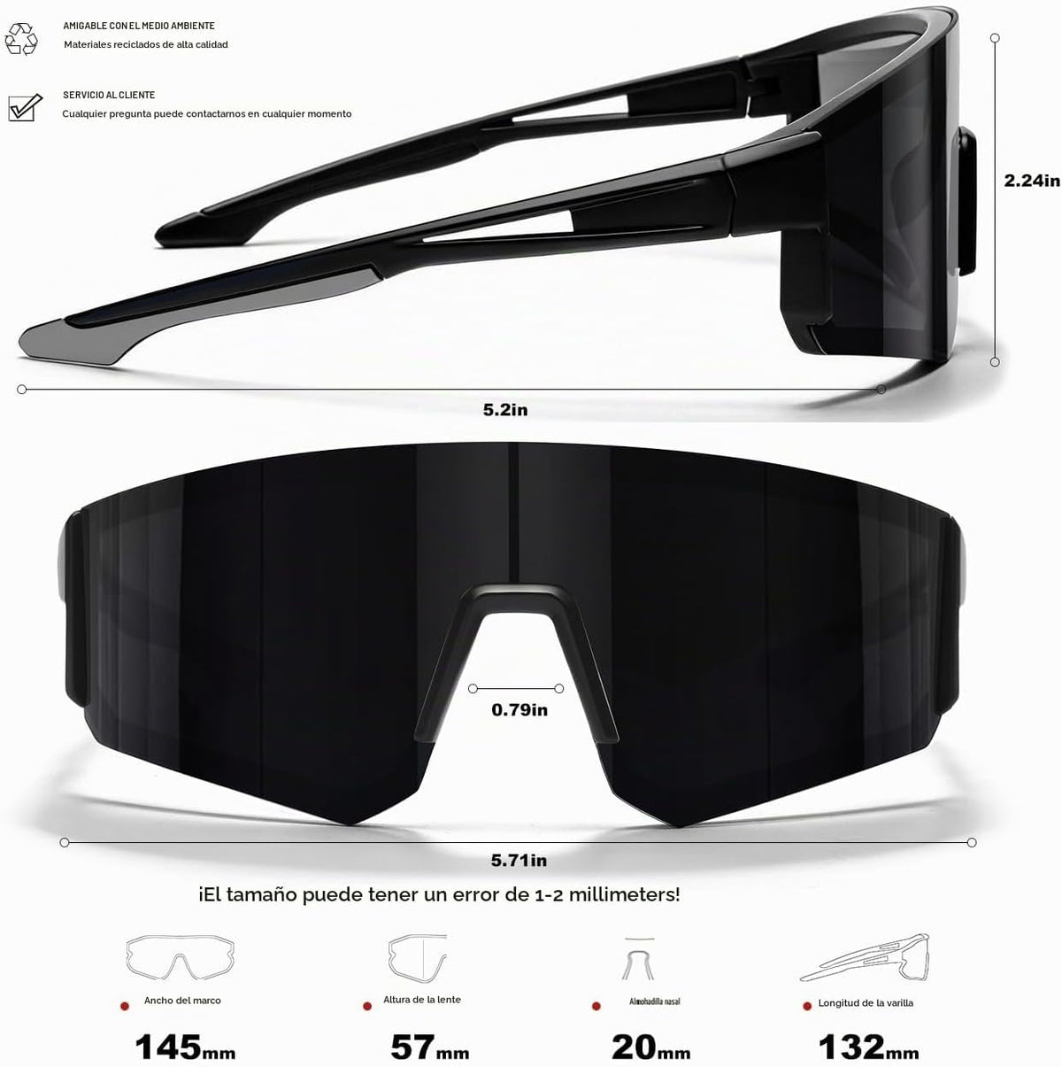 SEKKAF Gafas de sol polarizadas para hombres y mujeres, gafas de so...