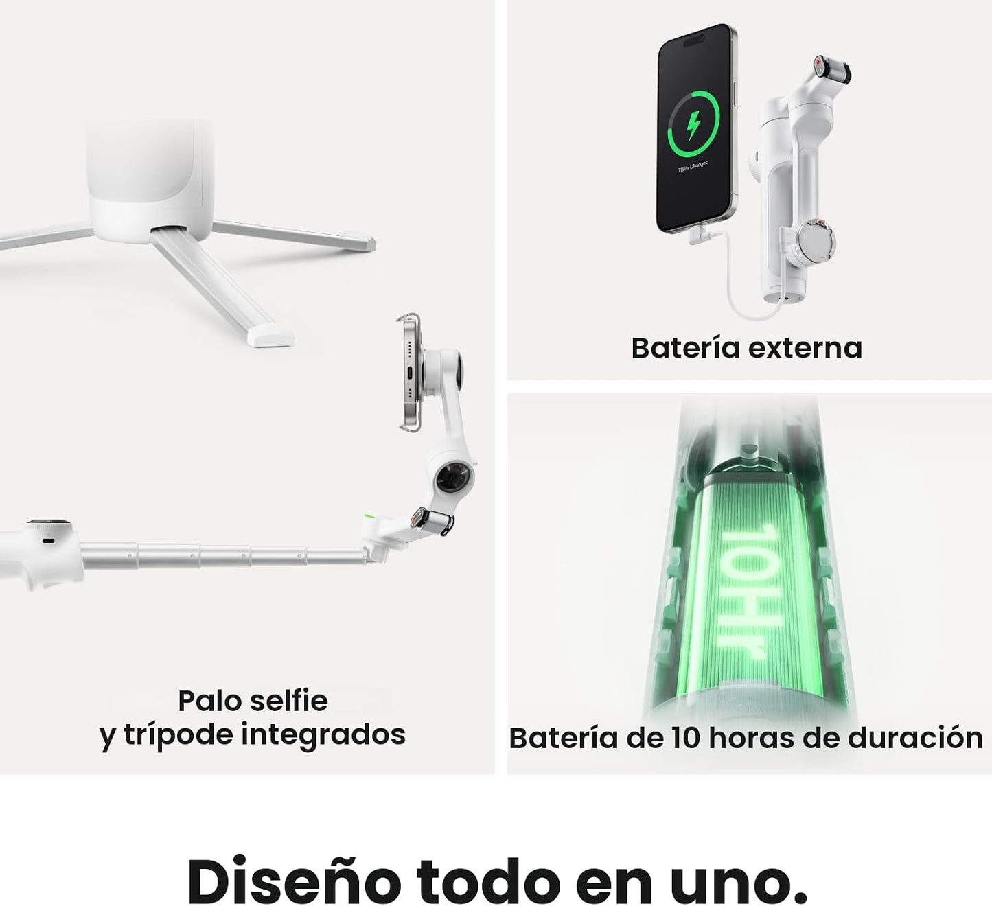 Insta360 Flow 2 Pro Gimbal Estabilizador para iPhone, Android, Gimb...
