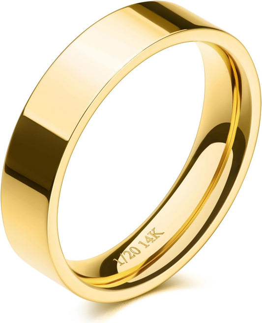 NOKMIT Anillos rellenos de oro de 14 quilates de 0.197 in para muje...