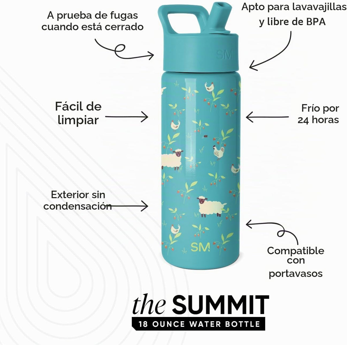 Simple Modern Botella de agua para niños y taza para niños pequeños...