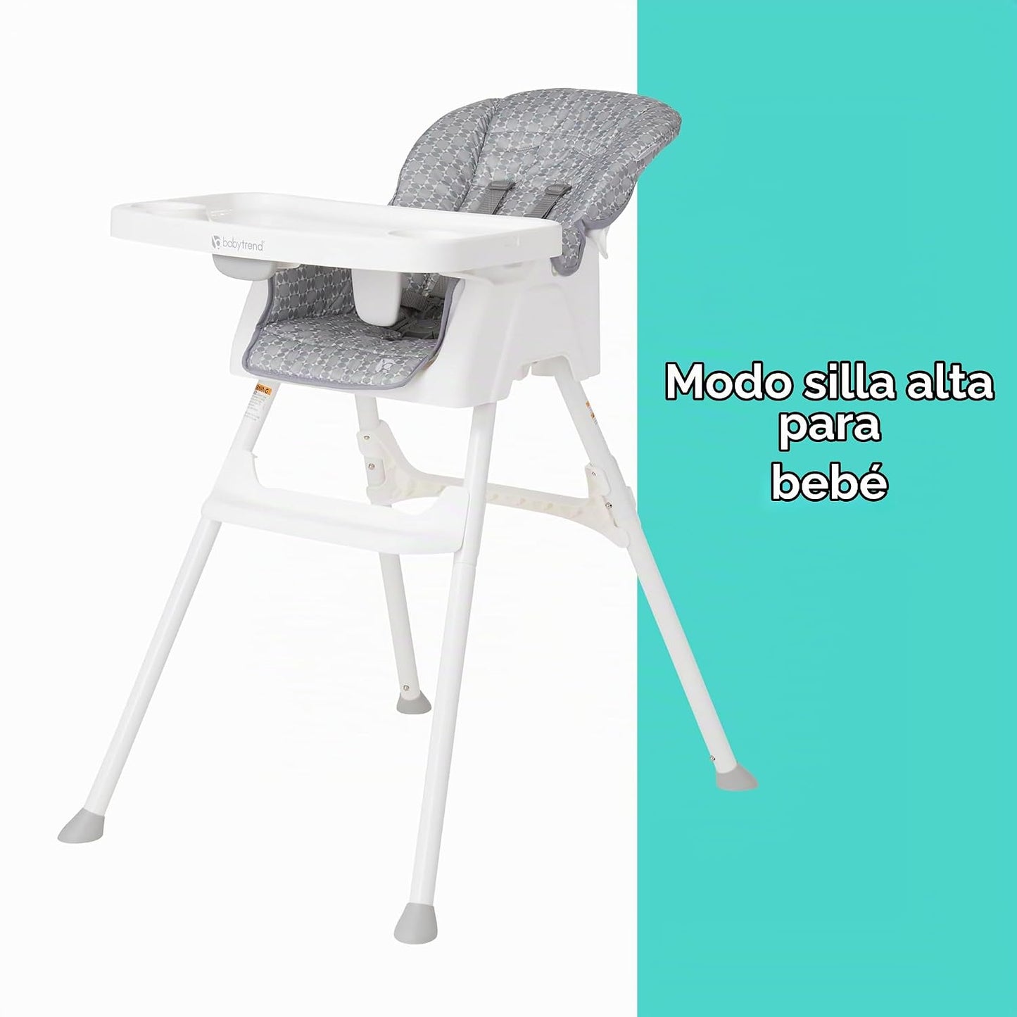 Baby Trend Adapt - Silla alta 4 en 1 a silla infantil, color gris r...